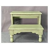 Thomasville Furn Vintage Painted Solid Oak Bedstep