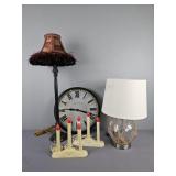 Clock, Lamps And Vintage Candle Lights