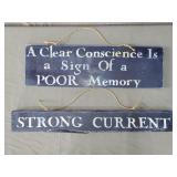 Lot Of 2 Rustic Painted Signs On Reclaimed Wood