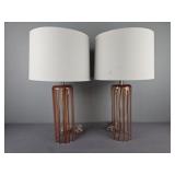 2x The Bid Art Glass Lamps