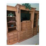 4 Pc Solid Pine Wall Unit Enterainment Center