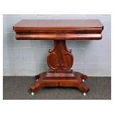 Vintage Mahogany Fliptop Pedestal Game Table