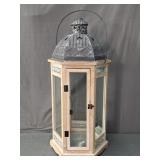 Wood Frame Metaltop Decorative Four Candle Lantern