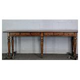 Pottery Barn 7' Solid Pine 6 Drawer Console Table