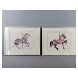 2x The Bid Carousel Horse Prints