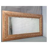 Vintage Painted Wood Frame Wallhung Beveled Mirror