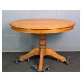 Solid Pine Round Pedestal Dining Table