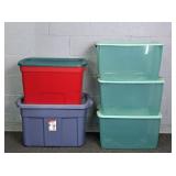 5x The Bid Rubbermaid & Homz Clean Plastic Totes