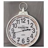 24" Round Metal & Glass Batt Operated Wall Clock