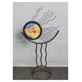 Wrought Metal & Leaded Slag Glass Sun Catcher