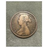 1861 Nova Scotia one cent bronze
