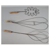3x The Bid Antique Collectable Rug Beaters