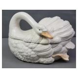 Fitz & Floyd Swan Tureen W/ Ladle