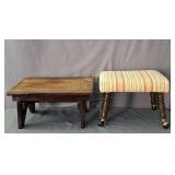 2x The Bid Vintage Footstool & Rolling Ottoman