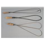 3x The Bid Antique Collectable Rug Beaters