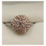 New Designer Crystal Dome Ring Sz 6