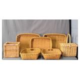 Lot Of 7 Asst Natural Woven Baskets