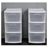 2x The Bid Sterilite Rolling 3 Drawer Storage