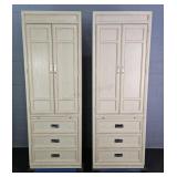 2x The Bid Stanley Furn Solid Wood Tall Cabinets