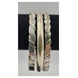 3 Mexico Bangle Bracelets Two Marked .925 ,
