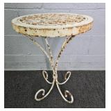 Painted Cast Iron Patio Side Table