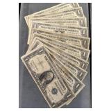 Lot Of 10 - $1 Silver Certificates