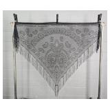 Decorative Shawl W/ Fringe - Black