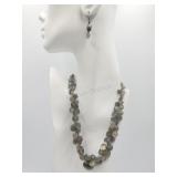 925 Signed Teresa Morbtzer 18in Labradorite
