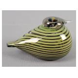 Murano Style Vortex Signed Art Glass Bird