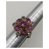 Vintage Glass Stone Cocktail Costume Ring Sz 6