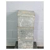 3x The Bid Vintage Wood Lined Galvanized Metal Box
