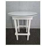 Painted Solid Wood Glass Top Patio Table