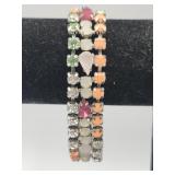 Vintage 3 Row Rhinestone7.5in Bracelet