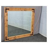 Wood Frame Mirror W/ Metal Accents