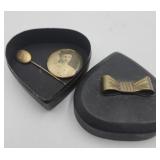 Antique Mourning Pin Of Lady And Stick Pin In