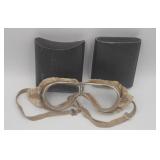 Vintage Fur Lined Goggles / Aviators / Steampunk