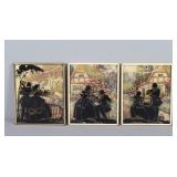 3x The Bid Framed Silouhette Pictures