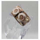 Artisan Mother Of Pearl Swirled Inlay Cuff