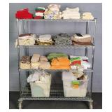 Large Lot Towels & Linens - Rack Not Included