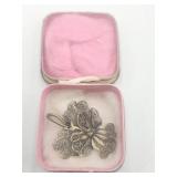 Vintage Filigree Pendant In Antique Paris Box