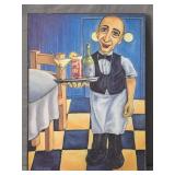 Will Rafuse Frank The Waiter Textured Print
