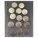 Lot Of 14 Eisenhower Dollars Incl. Bicentennial