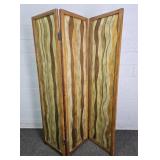 Painted Wood Three Panel Screen