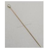10k Gold & Pearl Stick Pin Tw 1.3g