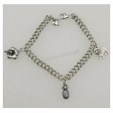 Sterling Silver 7in Charm Bracelet Tw 10.g
