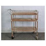 Older Wire Rack Rolling Garage Utility Cart