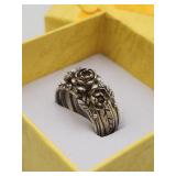Unique 925 Sterling Silver 3 Band Rose Ring