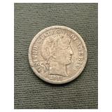 1911 D Barber Silver Dime