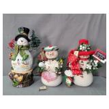3x The Bid Decorative Snowman