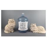 2x The Bid Ceramic Cat Figures